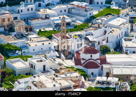 Greece trip 2015, Rhodos island, Lindos, overview of Lindos Stock Photo