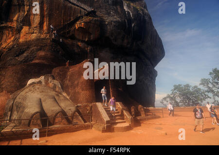 The Lion's Gate at Sigiriya Rock, Sri Lanka. No MR Stock Photo