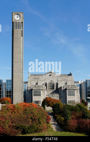 Ladner Clock Tower and Main Library building on the campus of the University of British Columbia, Vancouver, Canada Stock Photo