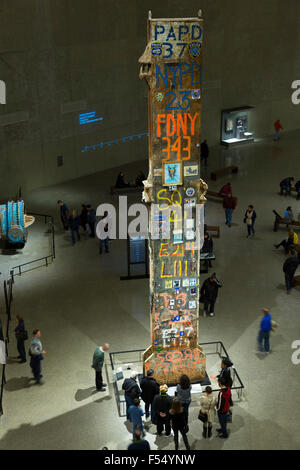 Signatures on last column taken from site, exhibit National September 11 Memorial Museum, The World Trade Center, New York USA Stock Photo