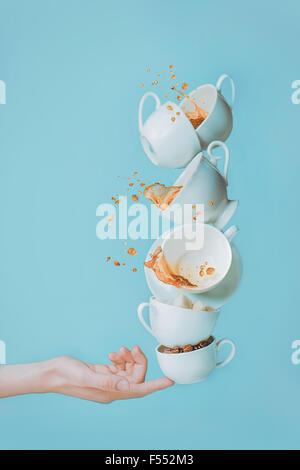 Balancing coffee. Stock Photo