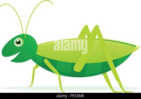 Cute Cartoon Vector Grasshopper in vector format. Stock Vector