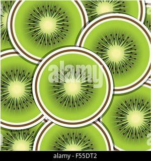 Kiwi slice background/card in vector format. Stock Vector