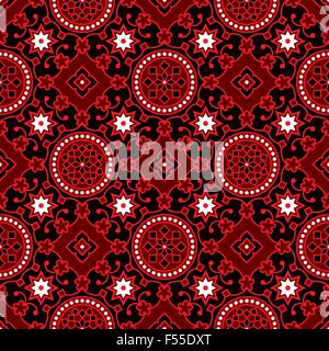 Black Ajrak Vector Pattern Stock Vector