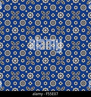 Blue Ajrak Pattern Stock Vector