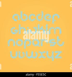 set of alphabet, scratch, round letters isolated on orange background. vector font type design Stock Vector