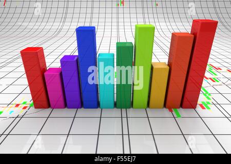 Colored Block Graph Colorful 3d block chart graph. High resolution render with candlesticks ...