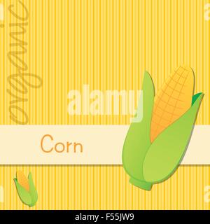 Bright organic corn card in vector format. Stock Vector