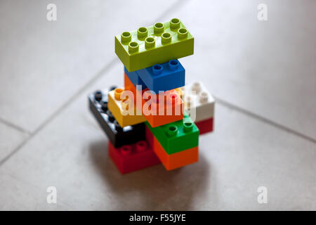 Lego bricks, Plastic cubes Stock Photo