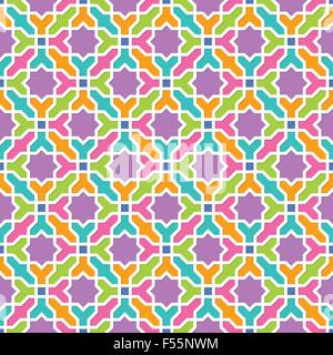 Arabesque pattern in Arabian style, Seamless vector background, Colourful Wallpaper Stock Vector
