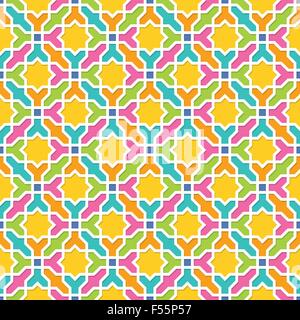 Geometric pattern in Arabian style, Seamless vector background, Colourful Wallpaper Stock Vector