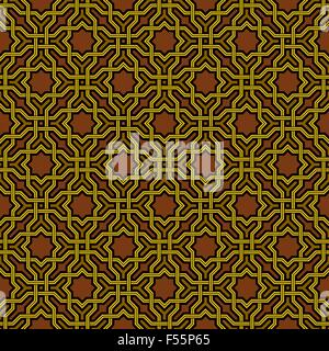 Arabesque pattern in Arabian style, Seamless vector background, Dark Wallpaper Stock Vector