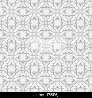 Arabesque pattern in Arabian style, Seamless vector background, Gray and white Wallpaper Stock Vector