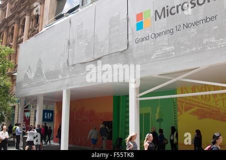 Sydney, Australia. 28th Oct, 2015. Microsoft has announced that its first flagship store outside of North America will open in Sydney's Westfield Mall on 12th November 2015. Credit:  model10/Alamy Live News Stock Photo