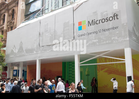 Sydney, Australia. 28th Oct, 2015. Microsoft has announced that its first flagship store outside of North America will open in Sydney's Westfield Mall on 12th November 2015. Credit:  model10/Alamy Live News Stock Photo