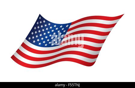 American waving flag, vector illustration Stock Vector