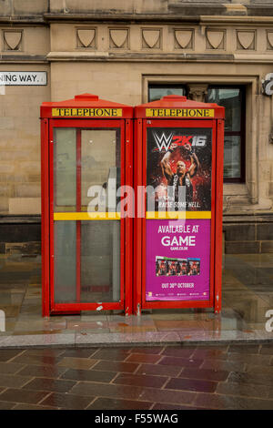 Two modern Telephone Boxes in Bradford West Yorkshire Stock Photo