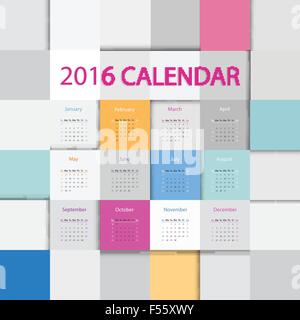 The 2016 calendar Stock Vector