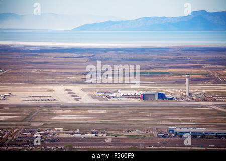 View of airport during day time in Salt Lake City Stock Photo