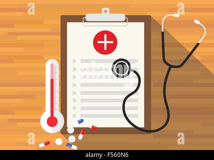medical record health in clipboard Stock Vector