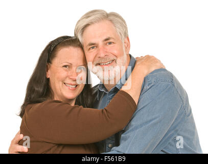 Middle-aged Couple in an Embrace Smiling Stock Photo