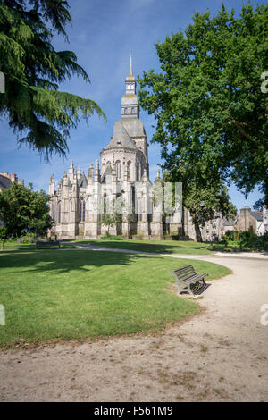 The Basilique Saint-Sauveur, church in the city of Dinan, Brittany, France Stock Photo