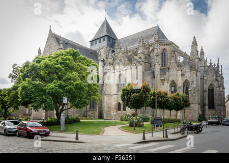 Medieval church St Malo, in the city of Dinan, Brittany, France Stock Photo