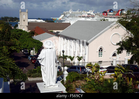 Statue of Christopher Columbus above Nassau, Bahamas, Caribbean Stock Photo