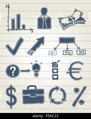 Finance doodle set Stock Vector