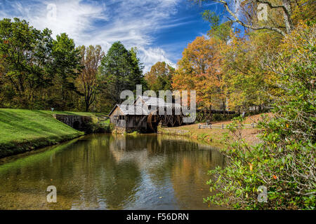 Mabry Mill on the Blue Ridge Parkway in the Blue Ridge Mountains Stock Photo