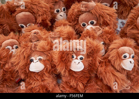 Orangutan soft toys made for orangutan protection charity Stock Photo
