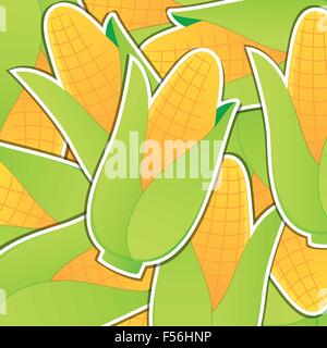 Corn sticker background/card in vector format. Stock Vector