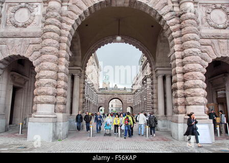 Walkway through the Parliament of Sweden, Stockholm, Sweden Stock Photo