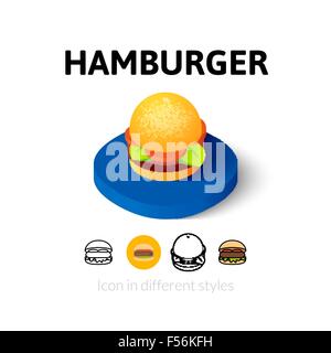 Hamburger icon in different style Stock Vector