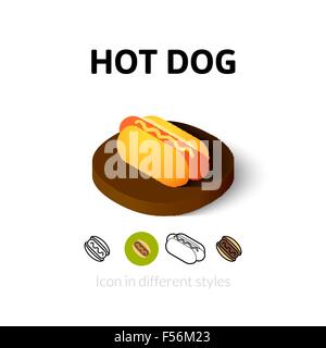 Hot dog icon in different style Stock Vector