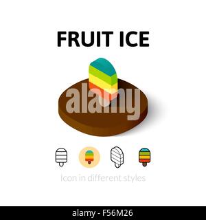Fruit ice icon in different style Stock Vector