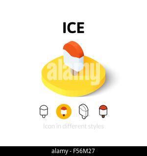 Ice icon in different style Stock Vector