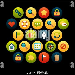 Flat icons set 1 Stock Vector