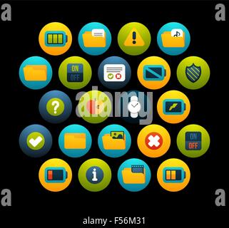 Flat icons set 10 Stock Vector