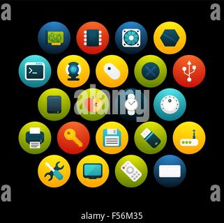 Flat icons set 13 Stock Vector