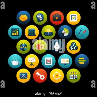 Flat icons set 25 Stock Vector