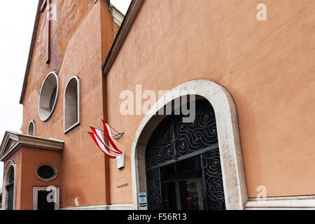 travel to Vienna city - gate to Habsburg Imperial Crypt in Kapuzinerkirche (Capuchin Church, Church of Saint Mary of the Angels) Stock Photo