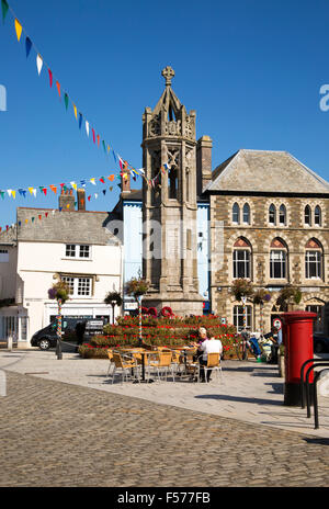 War memorial in market square, Launceston, Cornwall, England, UK Stock Photo