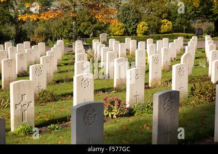 Graves from second world war at Haycombe cemetery, Bath, Somerset, England, UK Stock Photo