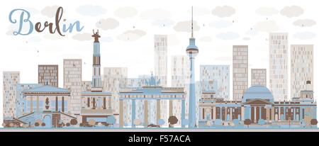 Abstract Berlin skyline with color building. Vector illustration. Business and tourism concept with historic buildings Stock Vector