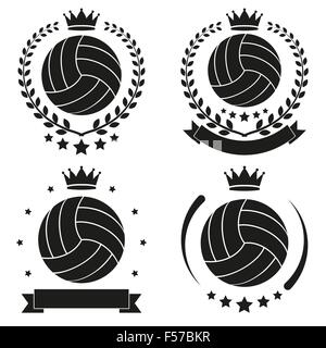 Set of Vintage Volleyball Club Badge and Label Stock Vector