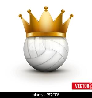 Volleyball ball with royal crown Stock Vector