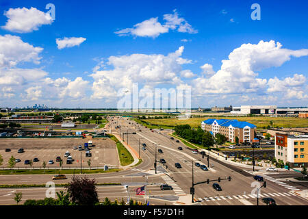 Minneapolis-St.Paul International airport and surrounding hotels in Minnesota Stock Photo