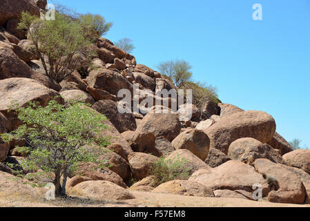 Round rocks, Twyfelfontein, Damaraland, Namibia Stock Photo