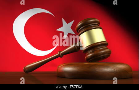 Turkey law, legal system and justice concept with a 3D rendering of a